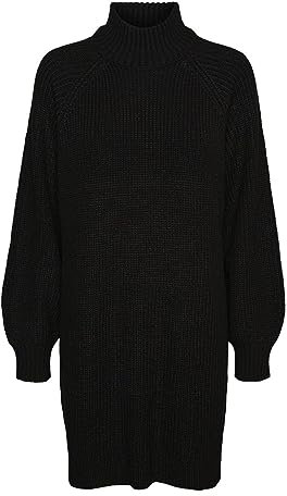 Noisy may Damen Nmtimmy L/S Knit Dress Noos Kleid, Schwarz, XL EU
