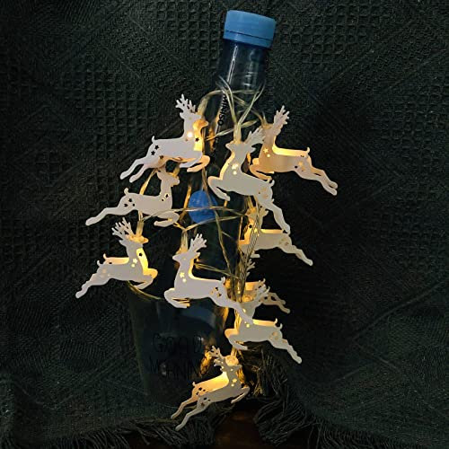 Riaxuebiy 1.65M Elch Tiere Lichterketten Batteriebetriebene 10 LED Elch Fairy Nachtlampe für Hawaiian Tropical Party Home Weihnachts Dekoration (Elch)