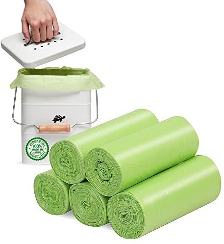 Small Trash Bags 1.2 Gallon - Biodegradable Garbage Bags Recycling Eco-Friendly Trash Can Plastic Liner Compostable Strong Bag for Bathroom Bedroom Office Kitchen Trash Can (120 Counts,Green)