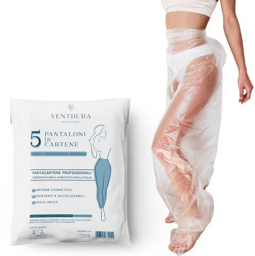 Venthura - 5 Pz Pantaloni per fanghi riutilizzabili - Pantaloni in cartene per bendaggi - Resistenti e Atossici - Taglia unica - Made in Italy
