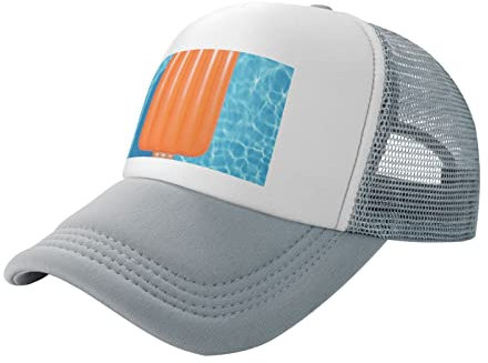 Trucker-Hut für Herren, Eis am Stiel, bedruckt, Mesh-Rückseite, verstellbare Passform für Outdoor-Sportarten, Grau, Einheitsgröße