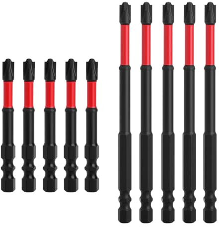 Saipor 10pcs PH2 Flat Slotted Phillips Cross Head Screwdriver Bit Sets for Electricians, 1/4 Inch Hex Shank Magnetic Cross Slot Screw Driver Drill Bits Used on Circuit Breakers