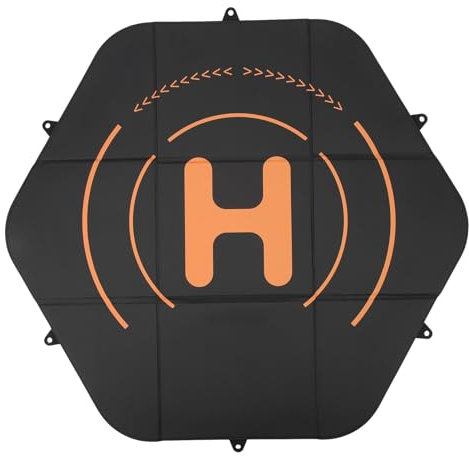 Dilwe Drohnen-Landeplatz, Doppelseitig, Wasserdicht, Sechseckig, Schnell Faltbar, Leder und Silikon, 80 cm, Drohnen-Landeschutzmatte für Outdoor, Reisen und Zuhause