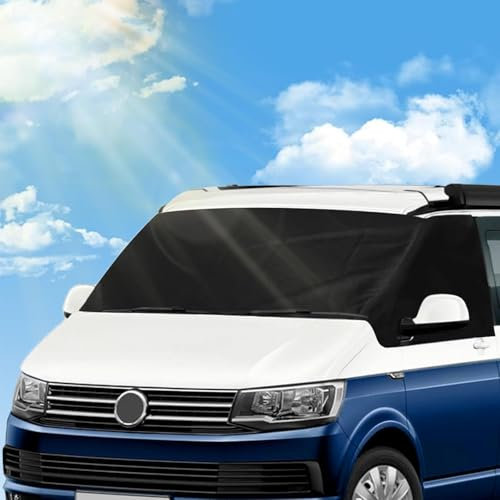 Protection solaire pour pare-brise avant de voiture T5, 600D Oxford Blackout, imperméable, résistant aux intempéries, anti-UV, gel, glace, poussière pour camping-car VW