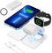 Olycism 3-in-1 Wireless Charger Ladestation Faltbares kabelloses Ladegerät mit Magnetring kompatibel mit i-Phone 15 14 13 12 11 Pro Max/Mini/XS/XR iWatch 8/7/6/SE/5/4/3/2 AirPods Pro /2/3