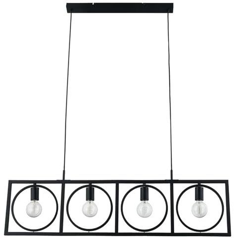 Lindby Pendelleuchte 'Mateja' (Modern) in Schwarz aus Textil u.a. für Wohnzimmer & Esszimmer (4 flammig, E27) - Deckenlampe, Esstischlampe, Hängelampe, Hängeleuchte, Wohnzimmerlampe