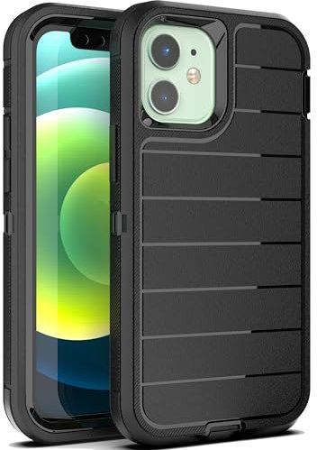 YmhxcY for iPhone 13 Mini/iPhone 12 Mini Case,3-in-1 Super Heavy duty phone protective case/Shock Protection/Dust Proof/Super sturdy, Designed for iPhone 13 Mini/iPhone 12 Mini 5.4-Black