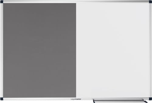 Legamaster UNITE Kombiboard - 60x90cm - grau – Whiteboard-Korkkombination – Whiteboard magnetisch und beschreibbar – Korktafel zum anpinnen von Bildern und Plänen aus 100% Naturkork | Filz und magnetischer Stahl, BxH 900 x 600 mm, weiß/grau