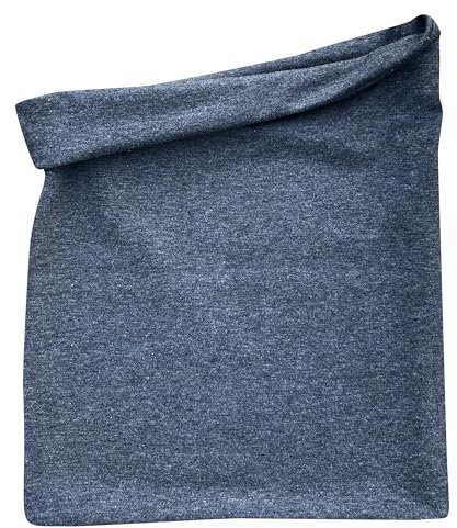 Wollhuhn Kinder Long Loop MAXI Halswärmer/Schlupf-Schal Extra Lang Jungen/Mädchen Viele Motive 20240201 (Baumwolljersey, Einfarbig Anthrazit Meliert)