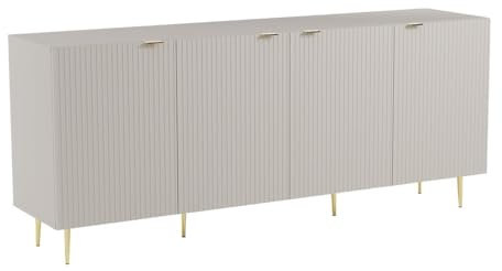 Vente-unique - Sideboard mit 4 TÃ Â ÂÂ Ã Â ¼Ren - MDF & Stahl - Beige & Goldfarben - YESINIA