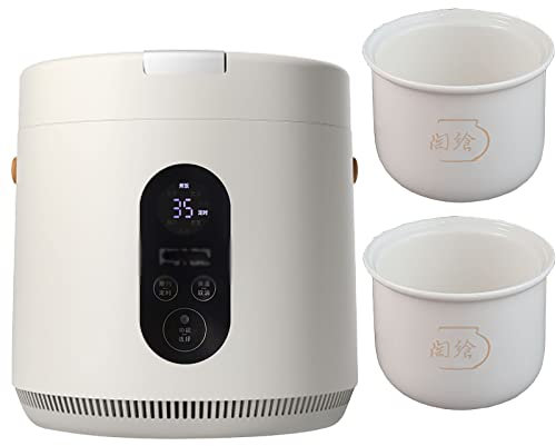 Olla arrocera, vaporizadora de 1 litro de capacidad pequeña, revestimiento antiadherente de arena púrpura de cerámica para dormitorio familiar d