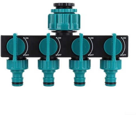 Connecteur de tuyau d'arrosage à 4 voies, répartiteur de tuyau d'arrosage avec 3 spécifications différentes à l'entrée d'eau, connecteur de tuyau utilitaire pour robinet extérieur et jardin