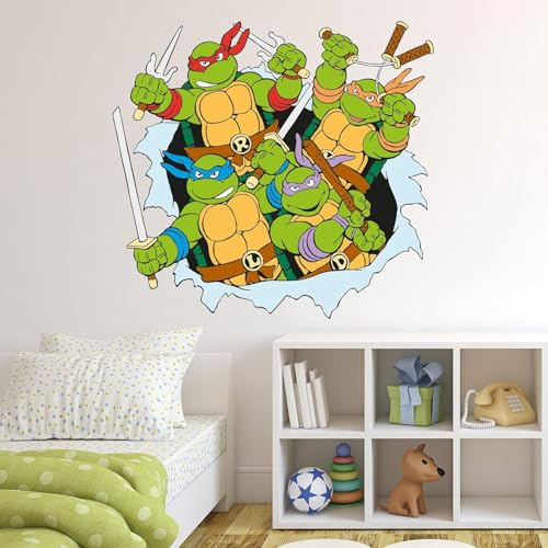 Teenage Mutant Ninja Turtles Wandaufkleber – Group Ripping Through Wandaufkleber TMNT Art (60 cm Breite x 55 cm Höhe)