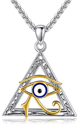 VENACOLY Auge des Horus Kette 925 Sterling Silber Auge des Horus Anhänger Halskette Ägyptischer Muttertag Schmuck für Damen