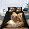 Bettwäsche 200x220cm Tier Langhaariger Chihuahua Schwarz 3 Teilig Bettwäsche set mit Reißverschluss Bettbezug Set Mikrofaser Schwarz Bettbezüge für Erwachsene Teenager, mit 2 Kissenbezug 80x80cm