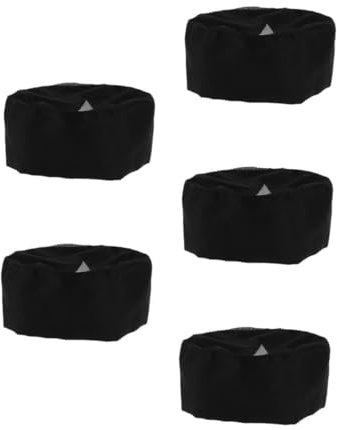 LIFKOME 5 Juegos 5 Juegos De Sombrero Plano Sombreros De Hombre Sombrero De Cocina Gorro De Cocina Gorro De Trabajo De Limpieza Gorro De Chef Gorro De Cocina para Barbacoa 4 Uds * 5