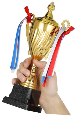 BESPORTBLE Pokale Trophäe Aus Metall Fußball Wettkampfpokal Für Den Sport Plaketten Mann Liga Grammy Award-trophäe Feier-trophäe Großer Pokal FA-Cup-trophäe Kupferfarben Medaillen Golden