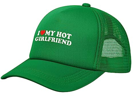 FJQWKLF Love My Hot Girlfriend I Heart My Hot Girlfriend Geschenke Mesh Baseball Dad Hat Frauen Männer Golf Cap Sommerhüte Schwarz