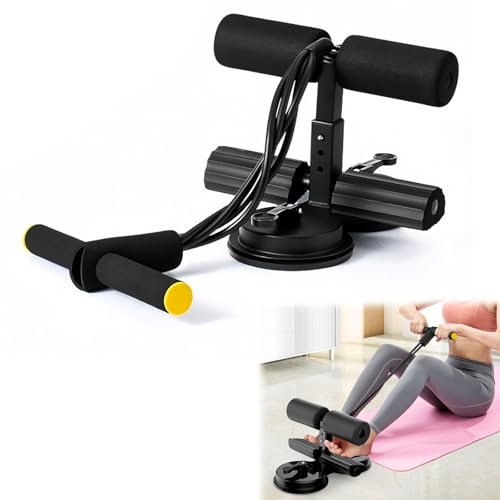 Sit Up Exercise Equipment with Suction Cup Holder, Sit Up Machine with Suction Cups, Sit Up Assistant Device, Stable Abdominal Assistant Sit Ups Bar, Home Workout, Abdominal Training (black)