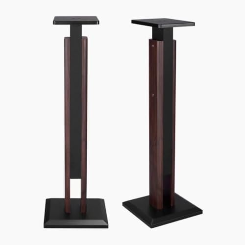 Par de soportes de madera para altavoces de 63 a 84 cm, altura ajustable (63-84 cm), soportes universales para altavoces de escritorio, soportes para monitor de estudio, experiencia de escucha de