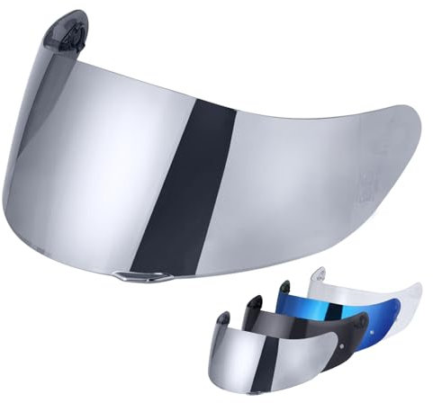 MXJ Gear Helmvisier für K1 K3SV K5,Motorradhelm Visier,Motorrad Windschutz Helm Objektiv Visier Vollgesichts.UV Schutz Helmvisier (Chrom Silber)