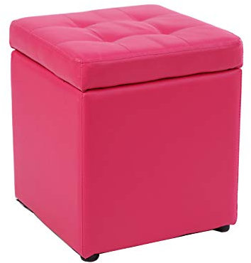 NGAMITSX Quadratischer, mit PU-Leder gepolsterter Fußhocker mit Stauraum, Schminkhocker, Ottomane, Sofabank, Schminkhocker, Klaviersitz, Funktionshocker, Schuhbank