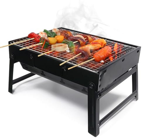 AZIDWERYQ Grill de carbón portátil, Parrilla de Barbacoa Plegable con Placa de Carbono, barbacoas al Aire Libre, Acampar, Viajes, picnics, Playa Mini carbón de