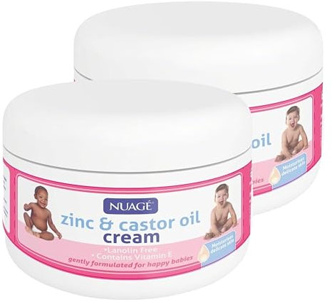 2 Pack Zinc & Castor Oil Nappy Cream 400 ml – Soothes & Protects Baby Bottom, Calms Irritation & Redness – Gentle Newborn Formula with Natural Castor Oil & Zinc Oxide | SterlingSquare