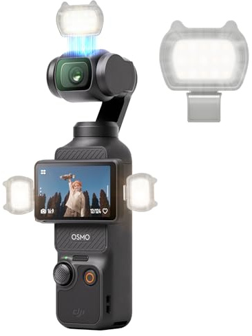 DJI Fülllicht für Osmo Mobile 7/OM 7P/OM 5/SE/OM4 SE, Osmo Pocket 3/2, Video-Fülllichtfilter, Magnetisches Fülllicht, 3-Farbtemperatur, USB-C Aufladbares, Gimbal Stabilizer Zubehör