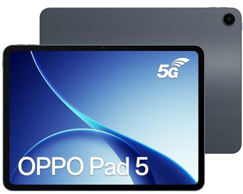 OPPO Pad 5 12.1 2.8K Eye-Comfort Display Tablet, 8+128GB, 5G, 10050mAh, Dimensity 7300-Ultra, 120Hz Augenschonung, KI Lesen & Schreiben, Quad-Lautsprecher, 33W SUPERVOOC, Starlight Black