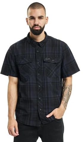 Brandit Roadstar Shirt Homme Chemise, Noir/Bleu, M