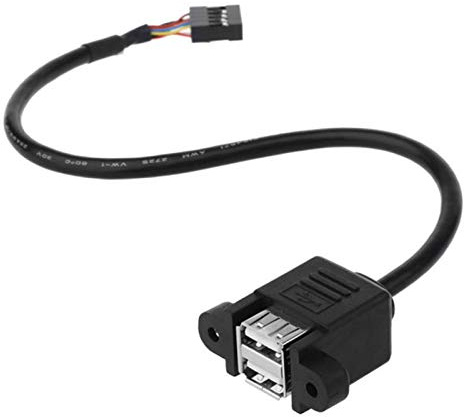 Aukson Q42C USB 9-Pin Header auf 2X USB 2.0 Buchse – 50cm Mainboard Verlängerungskabel mit stabilem Stecker, internes USB Anschlusskabel für PC-Gehäuse, DIY-Aufrüstungen, sichere Datenverbindung