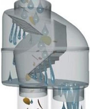 REGENSAMMLER FALLROHR-Filter REGENTONNEN-FÜLLAUTOMAT Z 100 grau – Regenwasserfilter in selbstreinigender Bauart mit Edelstahl-Sieb und 100-125mm-Universal-Anschluss für Profi-Regenwassernutzung