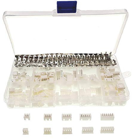 JZK 460 x Kit connettori JST HX maschi femmine 2.54mm con 2 3 4 5 6 pin piedini connettore con capicorda a crimpare per elettronica lavoretti PCB e stampante 3D