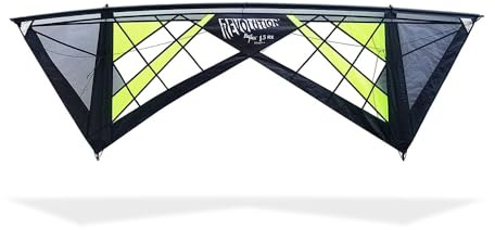 Revolution Kites Reflex RX Spider Sport Wing Kite (Vented Model) - Handles/Line Set / 1 Extra Rod and Sleeve (Lime/Grey/Black/Black Center)