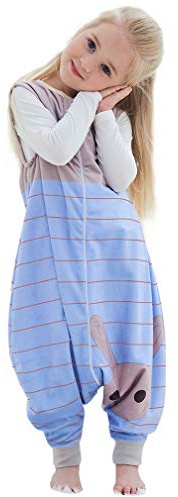 Blue Unisex Sleeveless Sleepsuit Baby Sleeping Bag with Legs,1-3 Years
