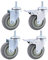 4 Industrieller Transport Schwerlastrollen M12 × 30 mm Gewinde Gummirollen Mit Bremse 75 mm / 100 mm / 125 mm 480kg Universal Lenkrollen Leise Möbelrollen Doppellager Stielrollen