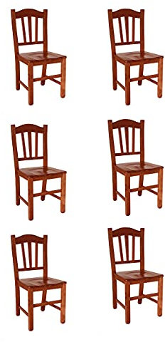 SISA srl Sedie Sala Da Pranzo 6 Pezzi, Sedie Cucina Legno, Arredamento Casa, Modello Silvana, Colore Ciliegio, 45x43x95 cm, Sedie Legno Massello, Made in Italy