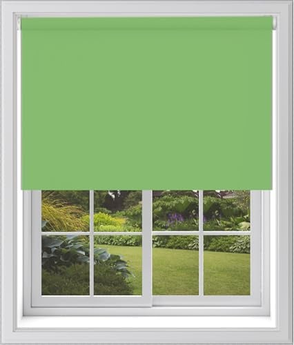 Caecus Lime Green Blackout Roller Blinds Made To Measure Window Blinds Easy Fit Child Safe Thermal Properties Home Office Fitting Included Up To 210cm Width x Up To 160cm Drop