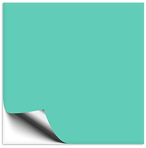 50 Stück Fliesenaufkleber mint 15x15 cm glänzend, Klebefolie für Fliesen in Küche & Bad, Fliesen einfach überkleben mit selbstklebender Fliesenfolie in glanz Optik