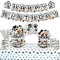 Hunde Party Dekorationen, Hunde-Themengeschirr-Party-Pack für Welpen, Hundeliebhaber, Kindergeburtstags-Partydekorationen, Einschließlich Teller, Tassen, Servietten, Tischdecke, Banner für 20 (A)