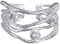 NicoWerk Damen Silberring Zirkonia aus 925 Sterling Silber Breit mit Stein Mehrreihig Rustikal Durchbrochen Verstellbar Offen SRI789