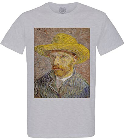 T-Shirt Homme Col Rond Coton Bio Autoportrait avec Un Chapeau De Paille Van Gogh Peinture Post Impressionisme 1887