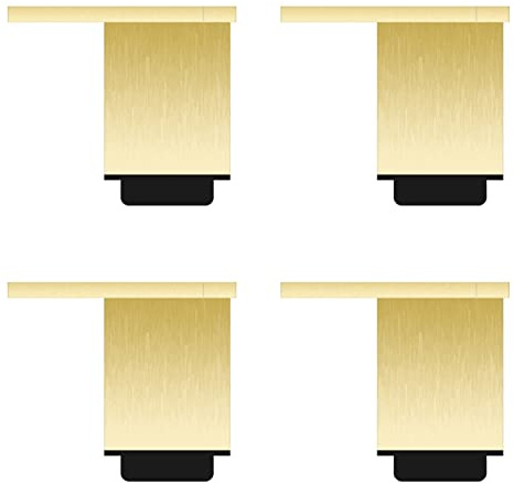LOVEM Möbelfüße Gold, Möbelfüsse Verstellbar Aluminium | Eloxierte Oberfläche Sofasfüße Eckig Schrank Füße Couchtisch Beine Sockelfuß 6-40 cm Tischfüße Mobelbeine, Mit Schrauben, 4 Stück (6cm)