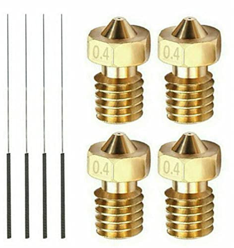 SPORTARC 4 Stück 3D-Druckerdüsen mit 4 Reinigungsnadeln für Anycubic i3 Mega/MEGA-S für 3D-Drucker-Extruderdüse
