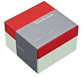 Semikolon 364861 Aufbewahrungsbox Cutting Edge S Format - 11,9 x 11,9 x 8,2 cm - Geschenkbox - rot-grün cherry pistachio