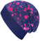 Wollhuhn ÖKO Leichte Mädchen/Jungen Beanie-Mütze Bündchen Elastisch Übergangszeit/Sommer Kinder-Mütze Baumwolle (Öko-Stoffe, Bio) 22222235 (Splash Dunkelblau/Pink, S)