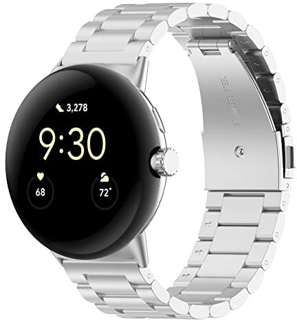 Chofit Cinturini compatibili con cinturino Google Pixel, cinturino in acciaio inossidabile di ricambio per smartwatch Pixel Watch… (Argento)