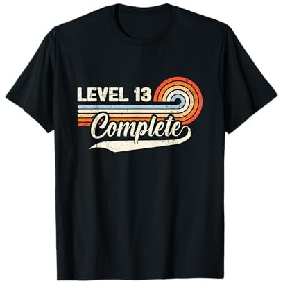 13th Wedding Anniversary For Him Her Funny Level 13 Complete T-Shirt