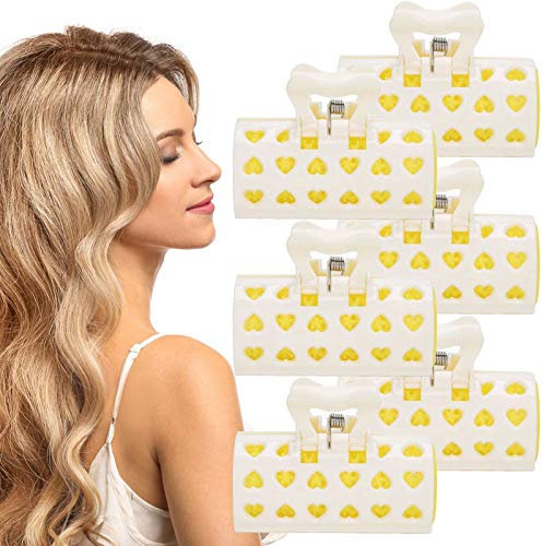 ANKROYU 6Pcs Hair Roller Bangs Roller, Hair Roller Clamps Curler, Plastic Hair Rollers Curlers, Portable DIY Hairdressing Tools for Home Salon Use 1.2x2.8in